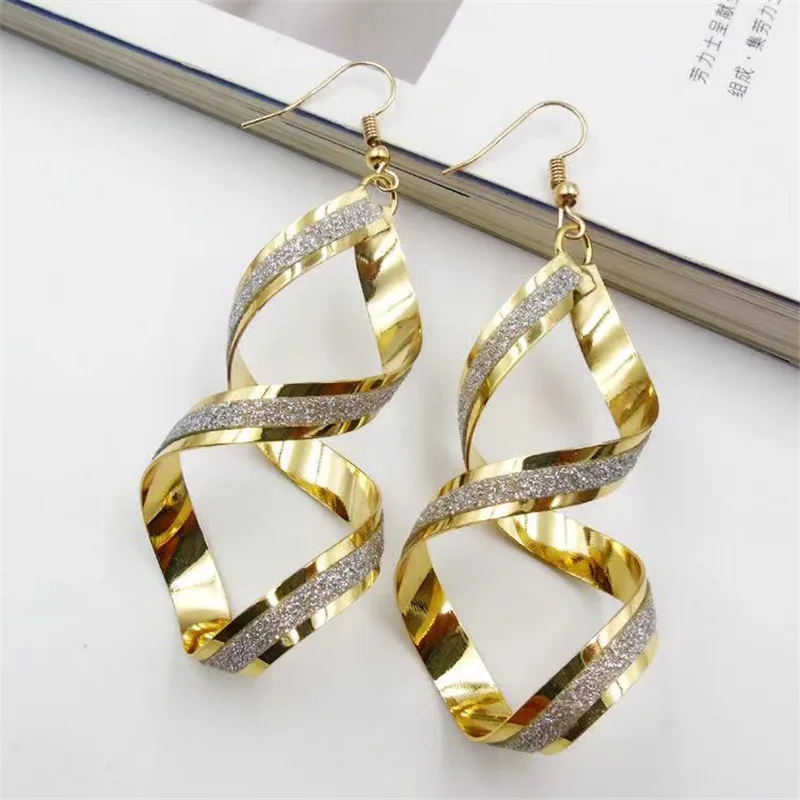 

Korean Fashion Trend Earrings European and American Big Rock Nightclub Exaggerated Frosted Cross Earrings c0308-1