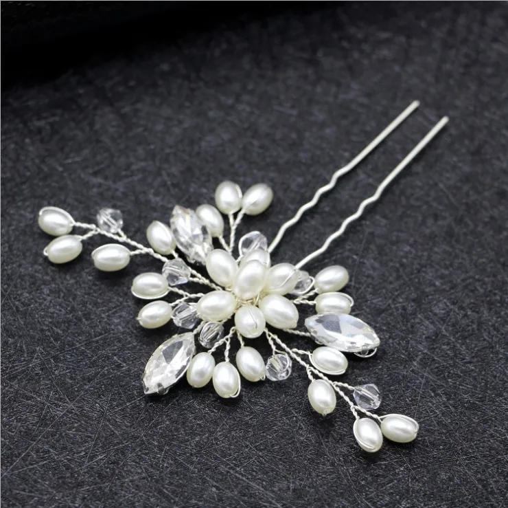 Женская заколка для волос с жемчугом и цветком невесты | Украшения аксессуары
