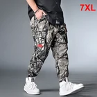 Джоггеры мужские повседневные, уличная одежда, брюки-карго, камуфляжные военные тактические Спортивные штаны, брюки большого размера плюс 6XL 7XL HX410