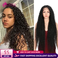 classic plus 38 inch long lace wigs for women curly synthetic middle part lace wigs highlight grey colored cosplay wigs