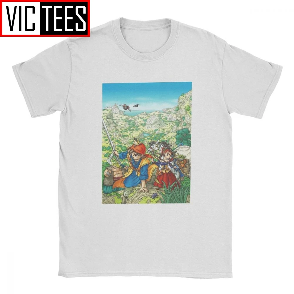 Мужская футболка Dragon Quest из 100 хлопка с круглым вырезом и надписью Xi ролевая игра