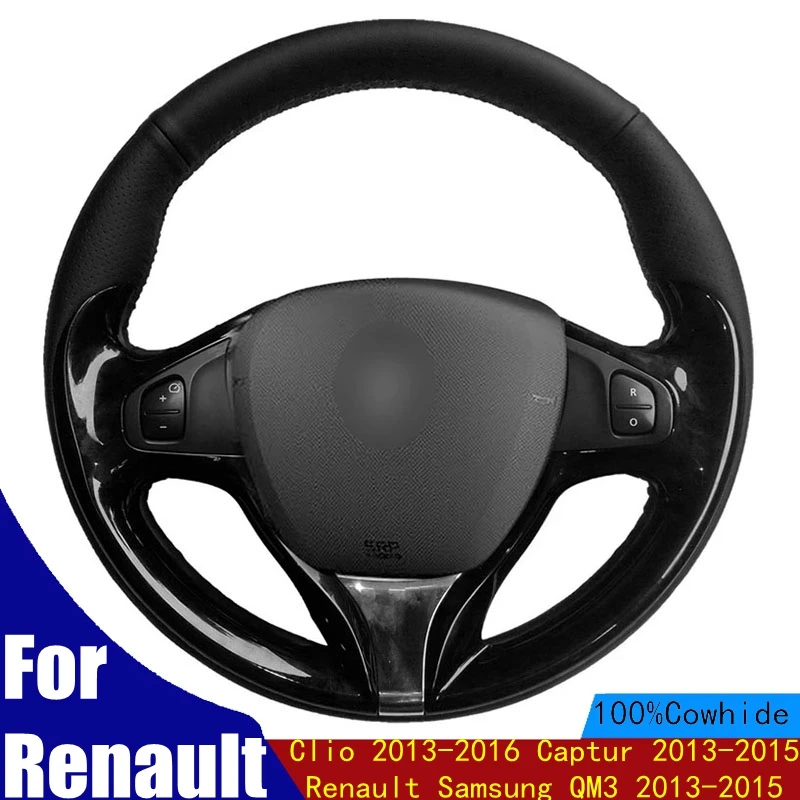 

Car Steering Wheel Cover Faux Leather For Renault Clio 2013-2016 Captur 2013-2015 Renault Samsung QM3 2013-2015 Braid