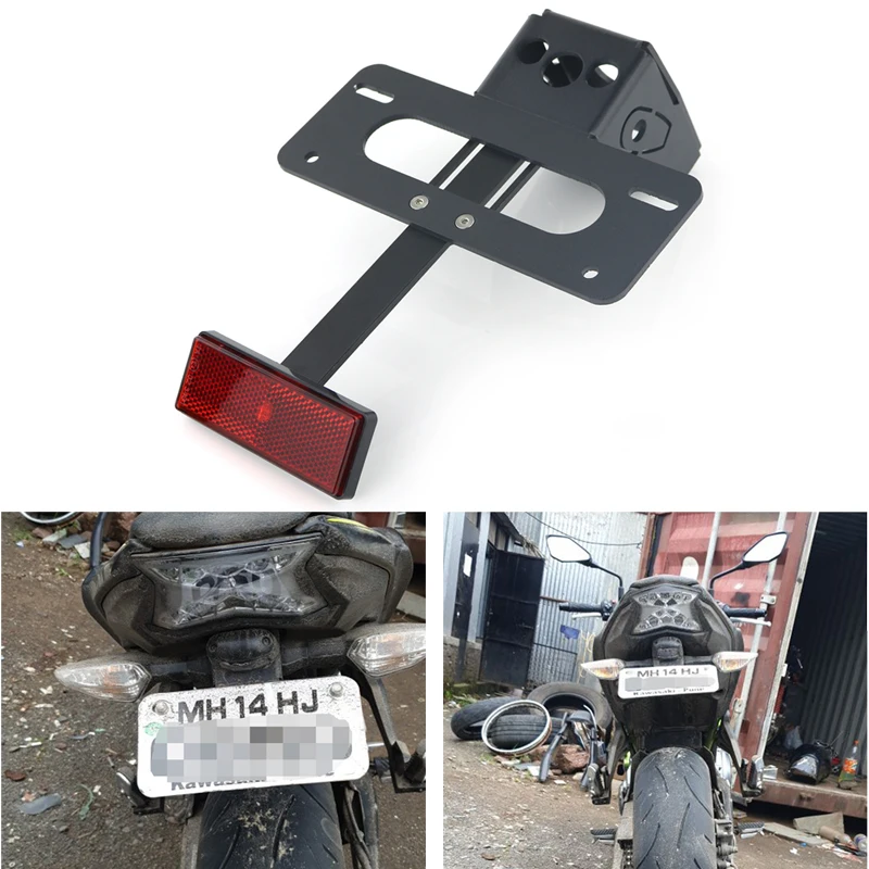 Кронштейн для держателя номерного знака подходит для Kawasaki Z650 2017-2023 Ninja 650 / KRT /ABS Z 650 ABS Комплект для устранения заднего хвоста крыла