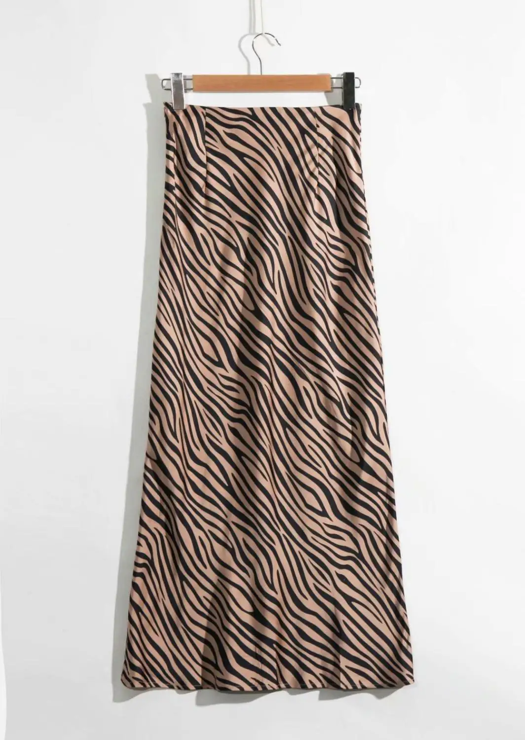 SK0780 Zebra N432 Bazaleas, модные женские юбки с высокой талией, винтажная коричневая юбка миди с рисунком зебры, французские узкие юбки с боковой молнией - Цвет: SK0780 Zebra N432