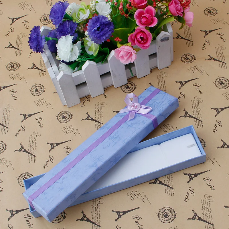 

5Pcs Long Jewellery Display Gift Boxes with Bow for Necklace/Bracelet/Watch Case