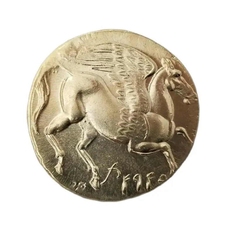Греческая памятная монета Золотая лошадь с крыльями коллекция мини монет