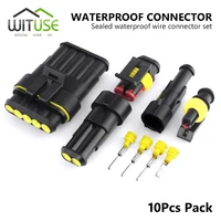 12356 pin way sealed car waterproof electrical wire connector plug 10pcs electrical cable wire connector terminal kit x10