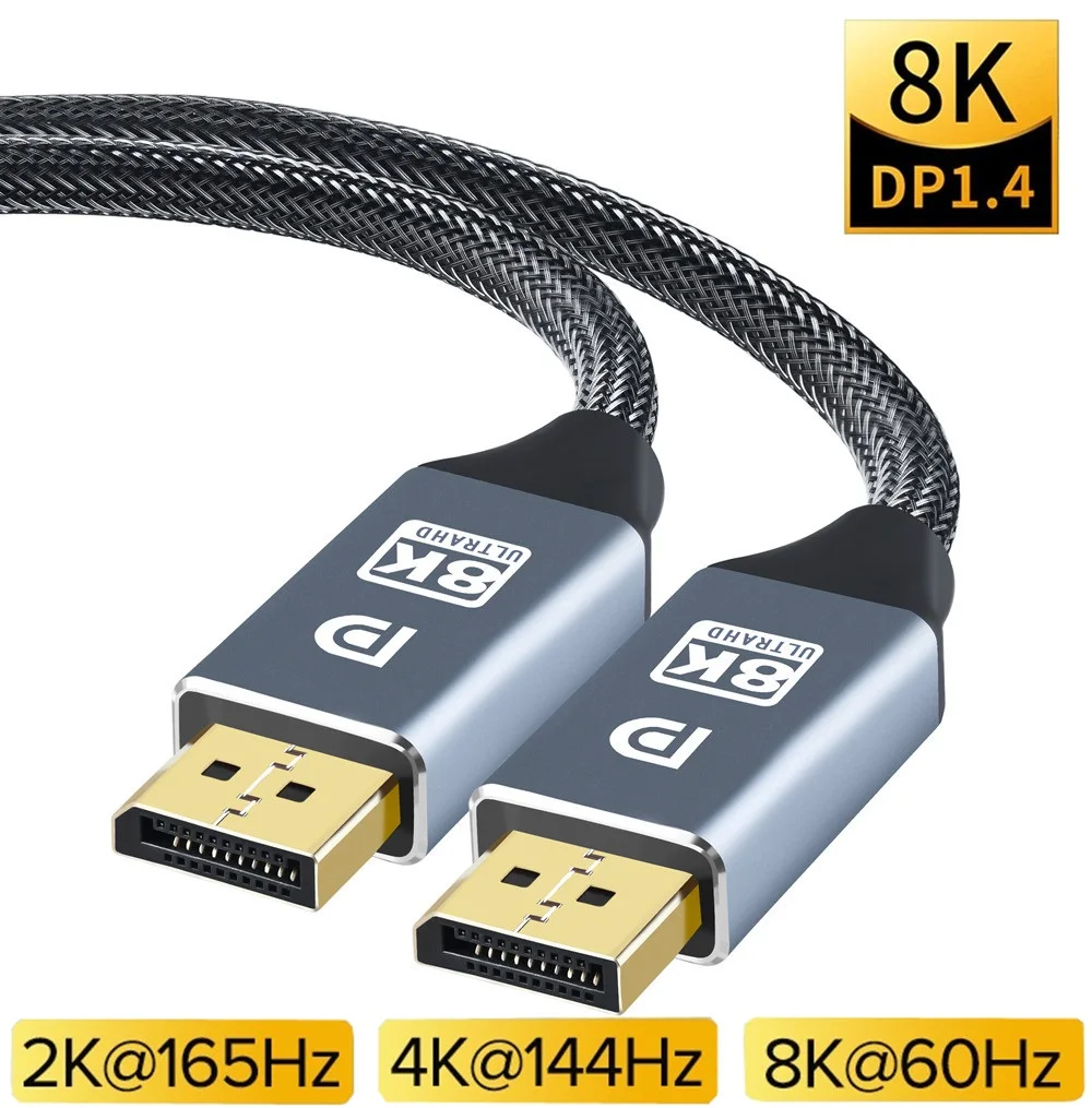 DisplayPort1.4 кабель 8K DP с нейлоновой оплеткой @ 60Hz 4K 144Hz DisplayPort to для ноутбука PC TV и т.