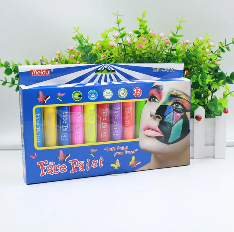 

12 Color Face Painting Pen DIY Children's Face Color Set Party Event Makeup Non-toxic Washing Luminous Crayon Gifts