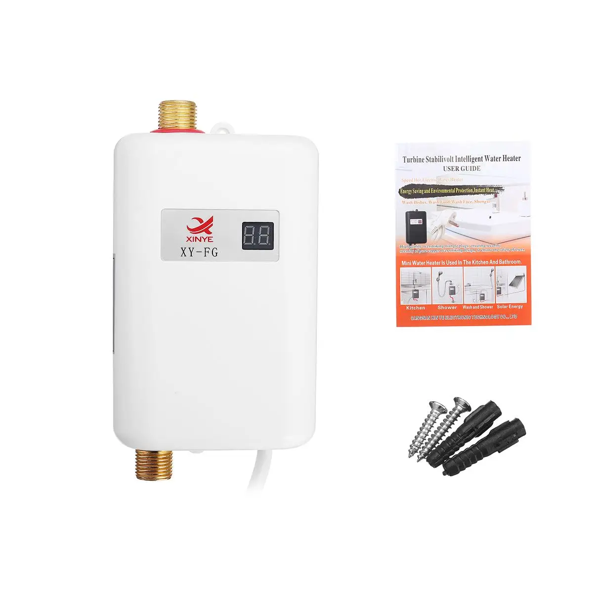

3800W Mini Tankless LCD Digital Water Heater Instant Waterproof Hot Faucet Kitchen Heating Thermostat Intelligent Energy-save