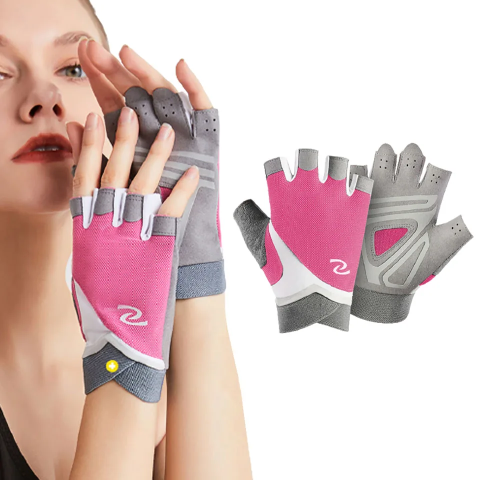 

1 Pair Half Finger Cycling Gloves Fitness Weightlifting Bar Lifting Gym Non-slip Wear-resistant Breathable Sports Gloves