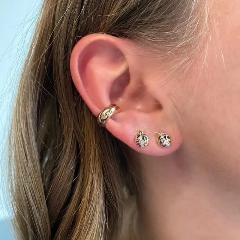 CANNER Trend Insects Stars Moon Gold Earrings For Women Pendientes Piercing Hoop Earring Girl Unique Party Fine Jewelry Gift | Украшения и