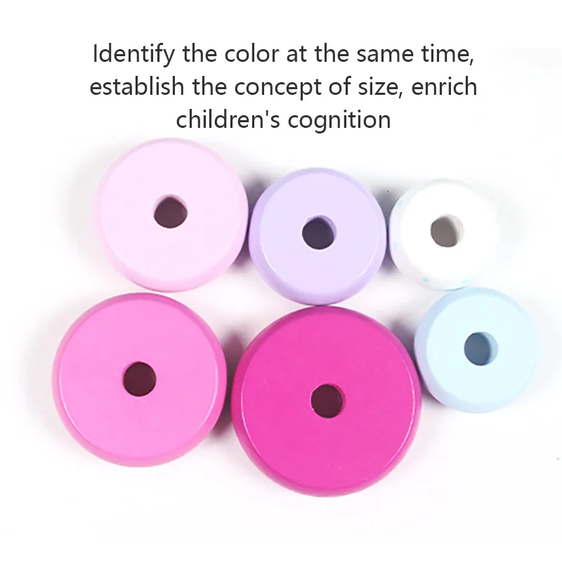 

Kids Montessori Toys Early Education Teaching Aids Wood Baby Toys Animal Rainbow Stacking Ring Tower Stapelring Blocks Xmas Gift