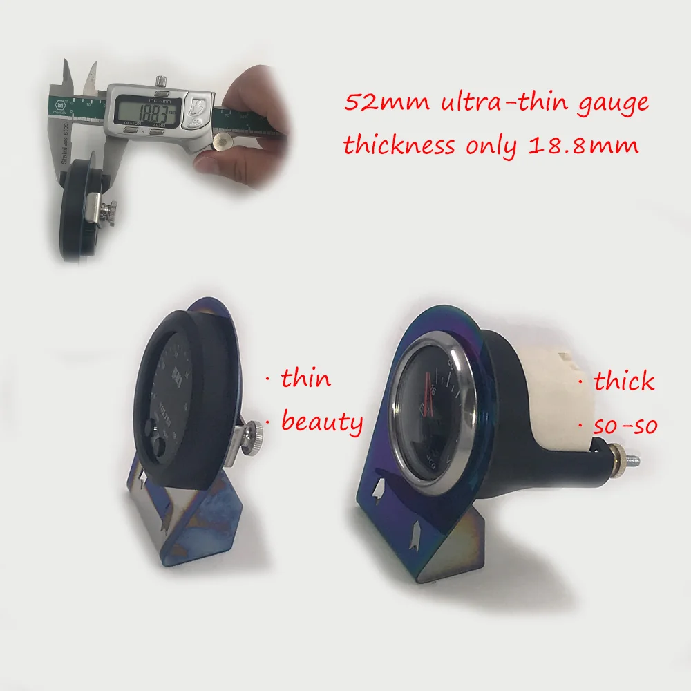 52MM S-Series Boost Gauge Ultra-Thin Round with Red Light LED Display Vacuum Turbo Meter -30psi~ 35PSI |