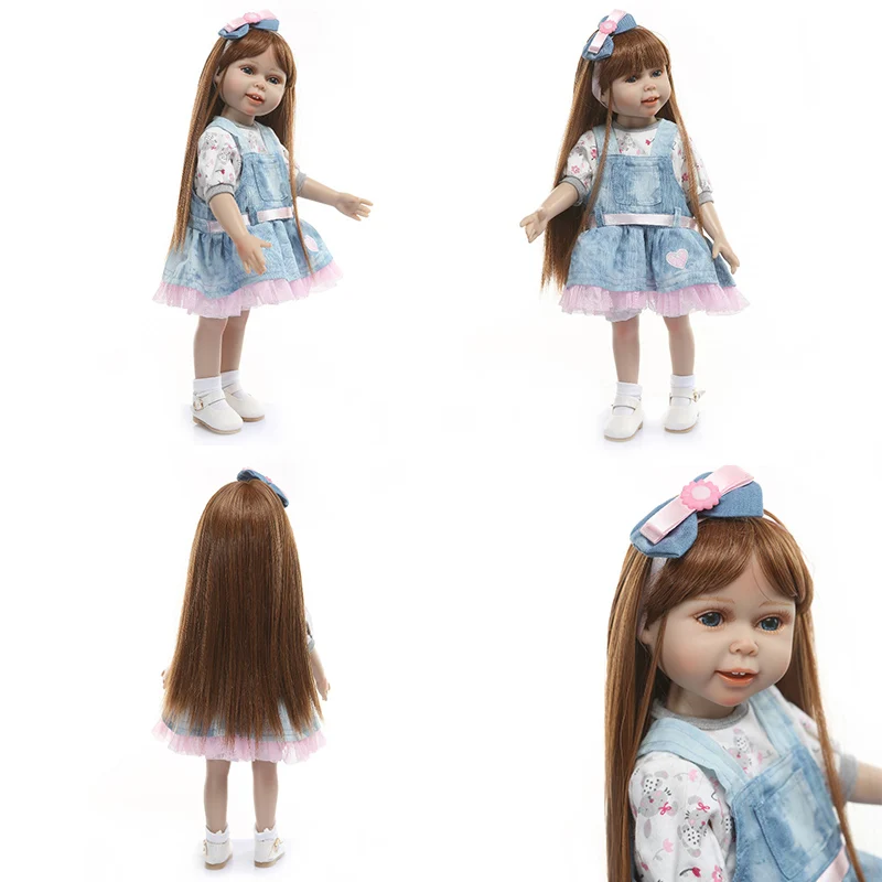 NPK 18 дюймов Кукла ручной работы Reborn Baby Dolls полностью силиконовая Реалистичная кукла принцессы реалистичный резиновый игрушка для детей подарок на день рождения