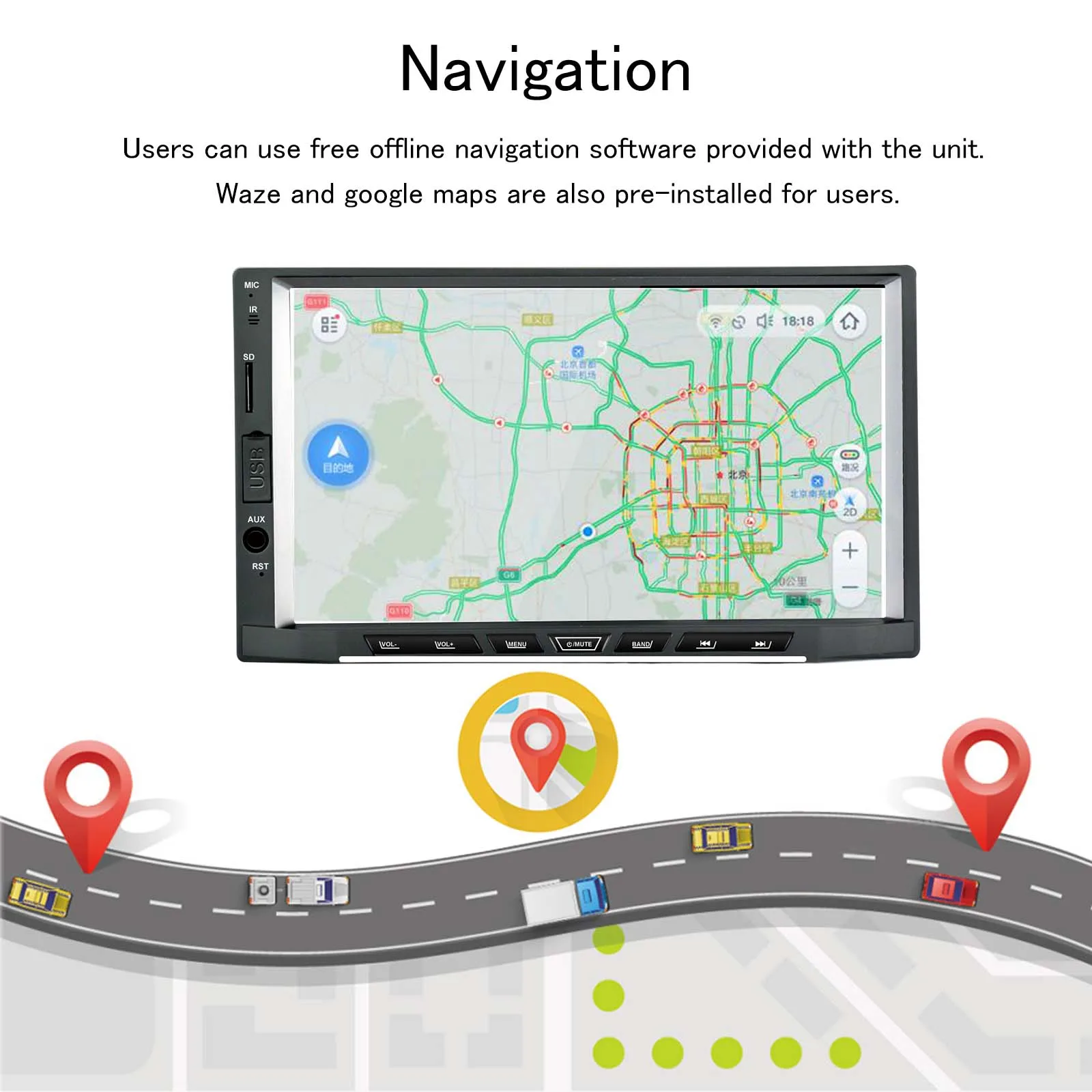 Автомобильный мультимедийный плеер универсальная стерео система под