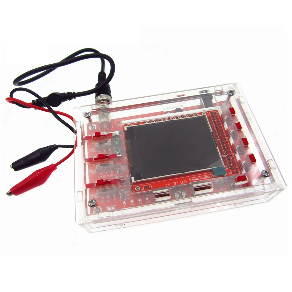 

Паянный DSO138 2,4 "TFT Ручной карманный цифровой осциллограф комплект SMD спаянный + акриловый DIY чехол для DSO138