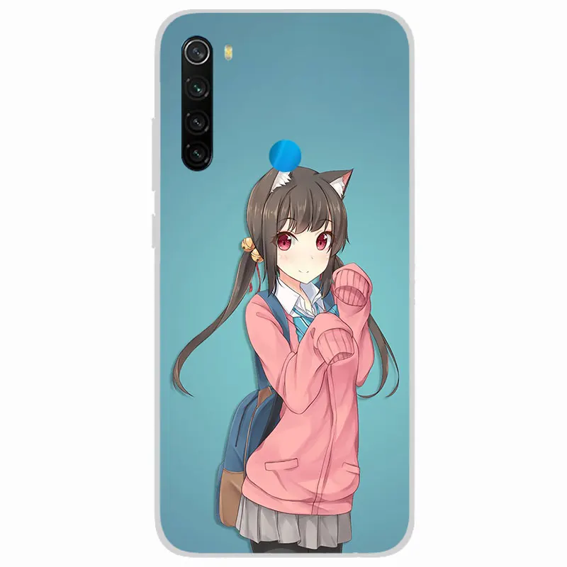 Силиконовые чехлы для Xiaomi Redmi K20 S2 7A 6A 5A 4A чехол для Redmi 4 6 Pro 5 Plus милый кот девушка силикон матовый TPU он.