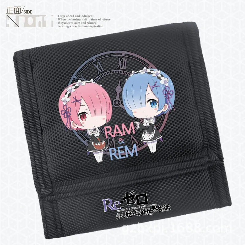Аниме Re:Life in a different world от zero RAM REM Kawaii 900D холст женский короткий кошелек мужской для