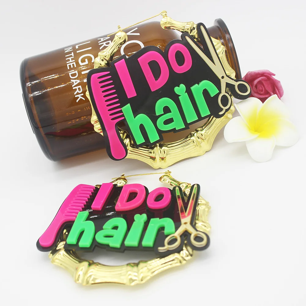 Модные Акриловые большие бамбуковые серьги в стиле панк I DO Hair