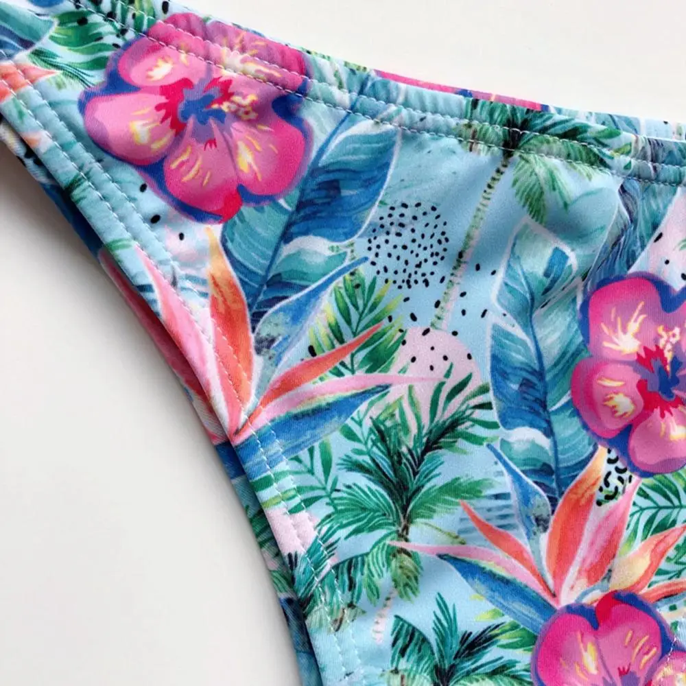 

Sexy Women Bikini Set 2020 Floral Print Beach Wear Swimsuit Low Waist Swimwear Women Push Up Bathing-Suit Swimming Bikini Set