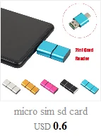 Micro sim sd кард-ридер usb 3,0 кардридер Micro usb-хаб комбо 2,0 3 порта кард-ридер высокоскоростной Мульти USB разветвитель