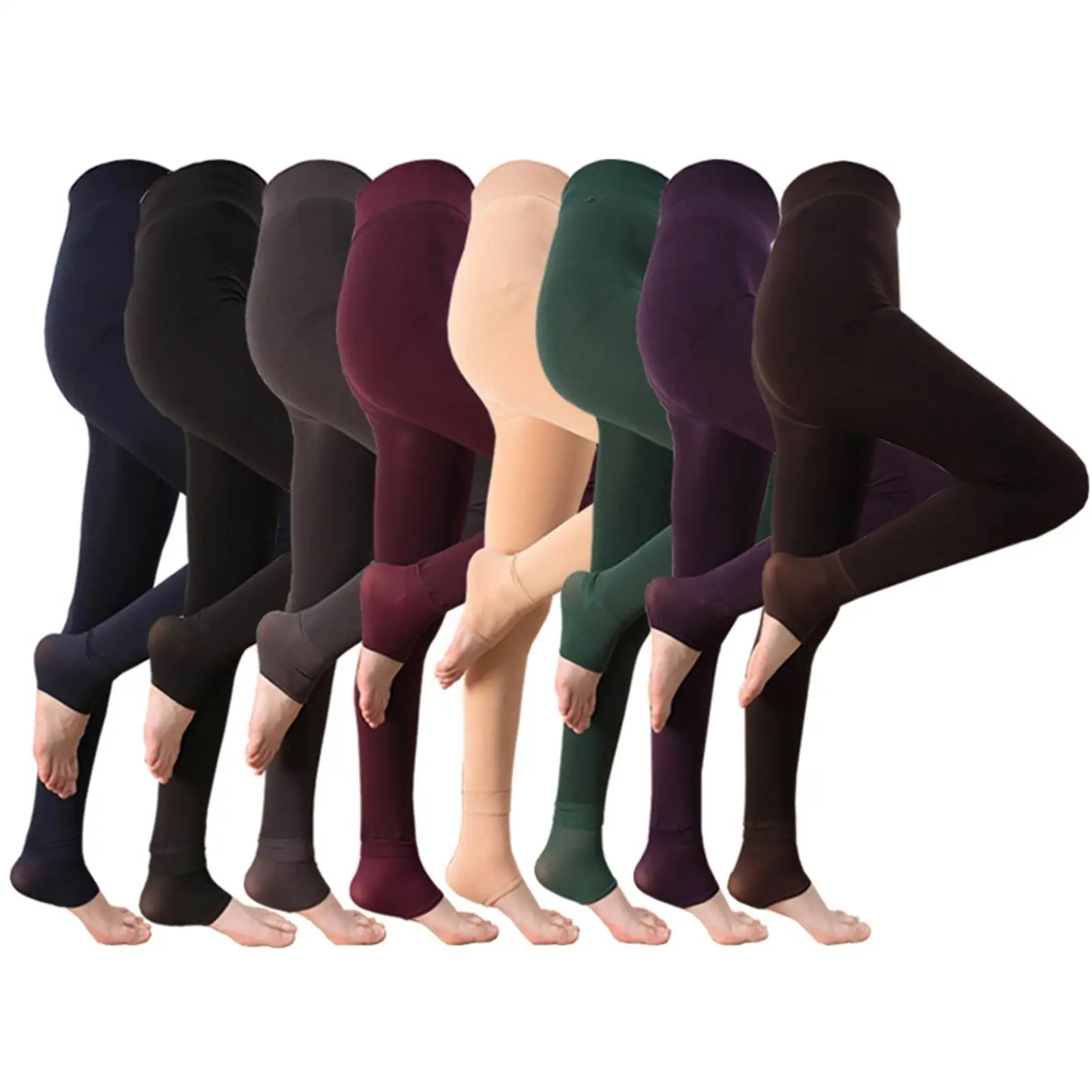 Leggings-Pantalon pour femme, couleur unie, doublure polaire, grande taille, automne hiver