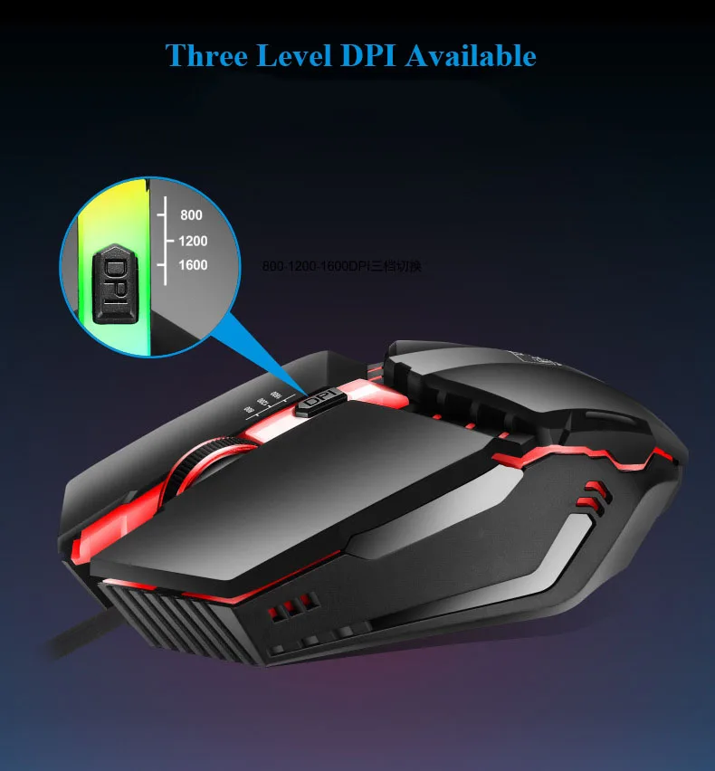 Профессиональная Проводная игровая мышь K3 цветной светильник электронная