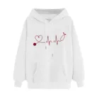 Толстовка Женская белая осенне-зимняя Толстовка Свитшот пуловер Топы с длинным рукавом Удобная винтажная спортивная верхняя одежда