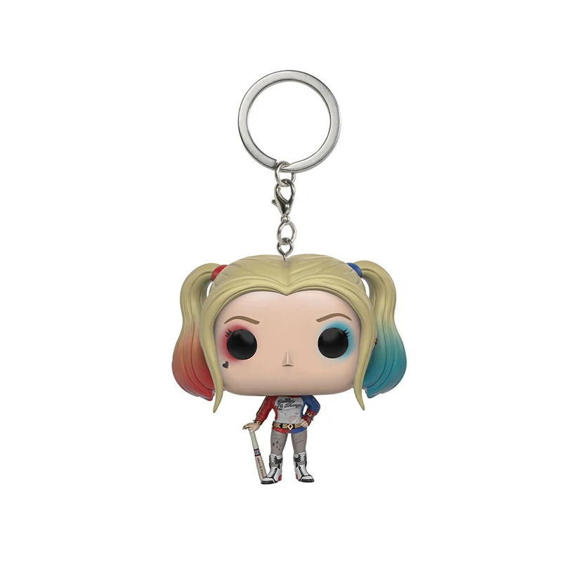 keychain 4cm Q Posket Фигурки игрушки Харли Куинн отряд самоубийц чудо-женщина Мстители Endgame модель куклы подарок для детей - Цвет: keychain 4cm