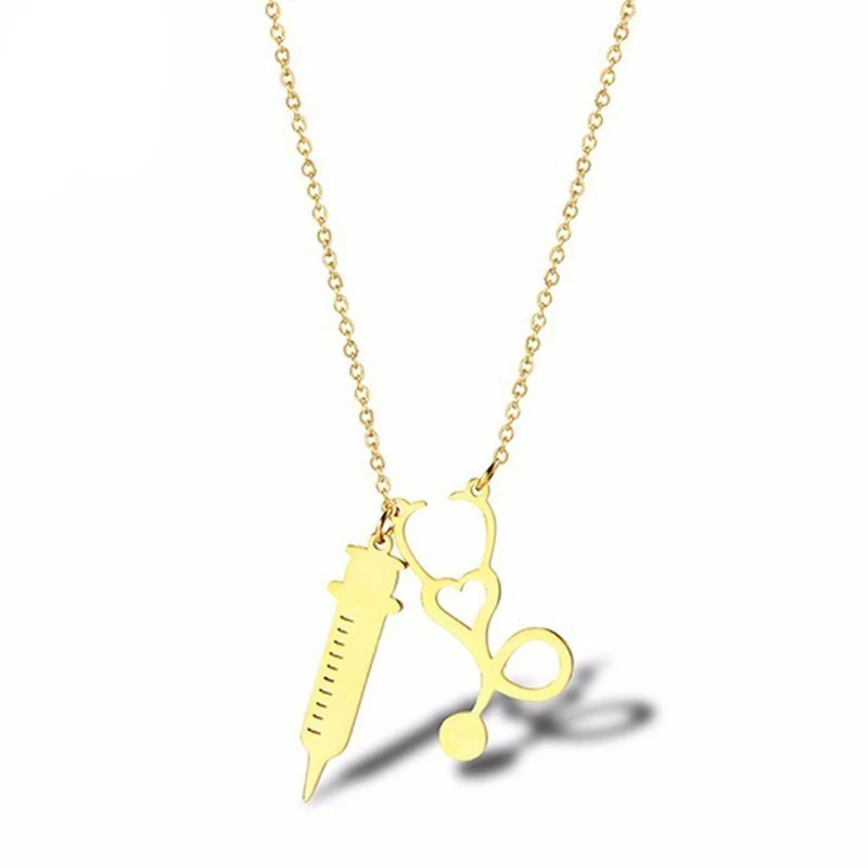 Шприц медицинский из нержавеющей стали подвеска стетоскоп | Украшения и