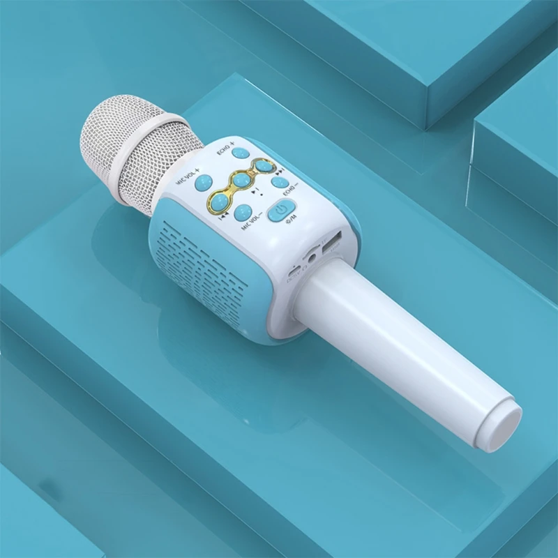 Микрофон для караоке портативный микрофон проигрыватель динамик светодиодный