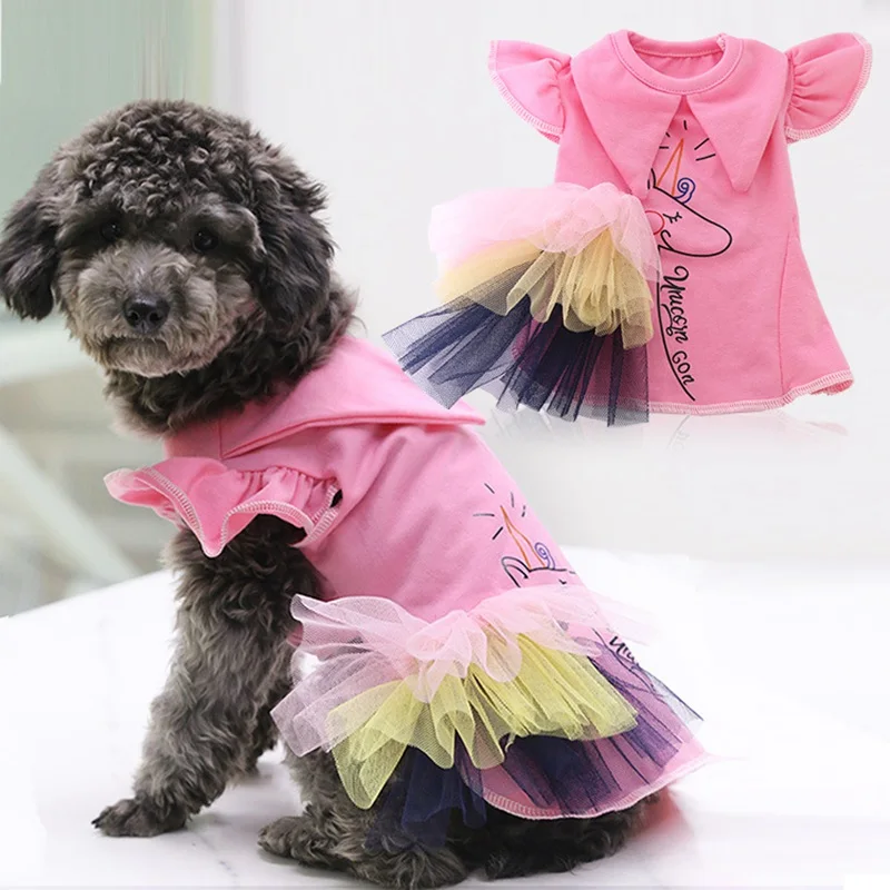 

Корейская одежда для собак, платья для собак, одежда для девочек, одежда для чихуахуа, мягкая хлопковая юбка для домашних животных, Милая при...