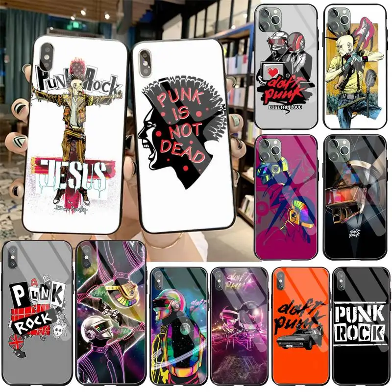 Мягкий чехол для телефона daft в стиле панк рок с индивидуальным фото закаленное