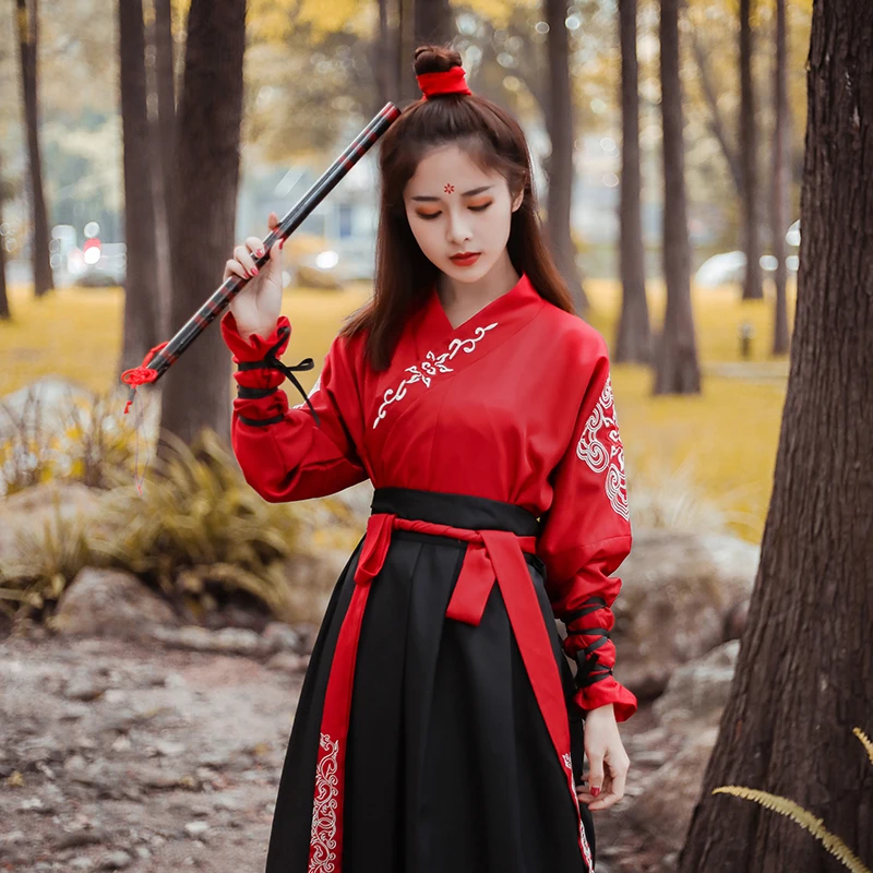

Традиционные костюмы династии Тан, платье ханьфу, Китайская народная танцевальная одежда, классическая одежда для меча, традиционная сказо...