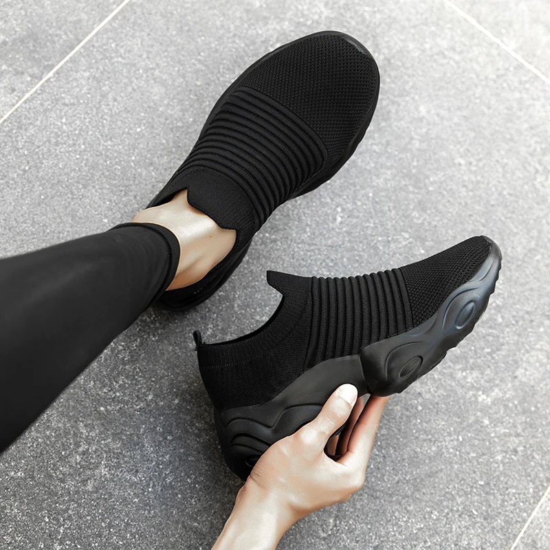 

Trendy Net Red Socks Shoes Men's Summer Breathable Thin Section Breathable Refreshing Flying Woven Sneakers Couple Shoes