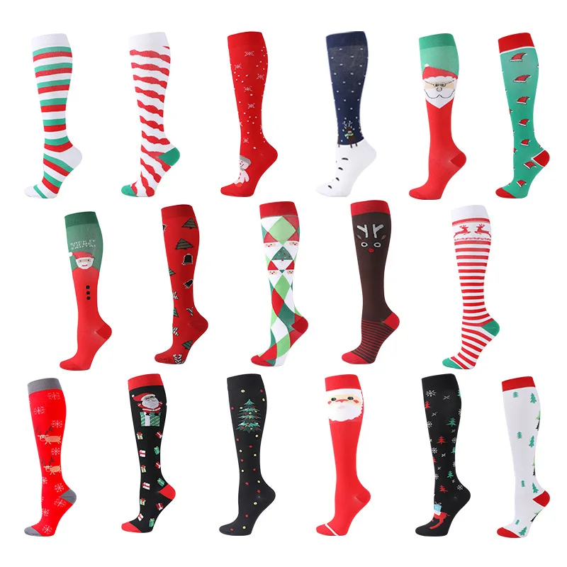 

Men's and Women's Anti-fatigue Pain Relief Knees Prevent Varicose Veins Socks Christmas Compression Socks Running Fitness Socks
