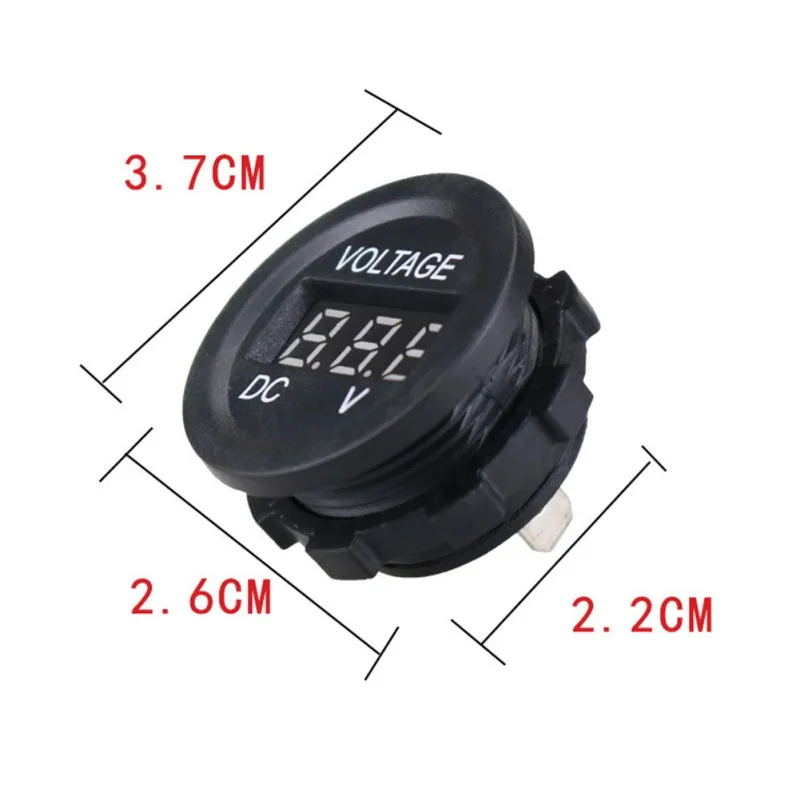 Цифровой водонепроницаемый вольтметр со светодиодной панелью и аккумулятором