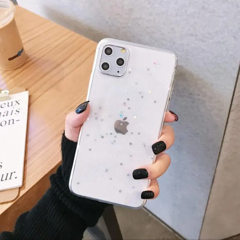 Чехол для iphone 7 8 plus XR XS Max X 10 силиконовый чехол с блестящей звездой 6 s 11 12 Pro чехол|for
