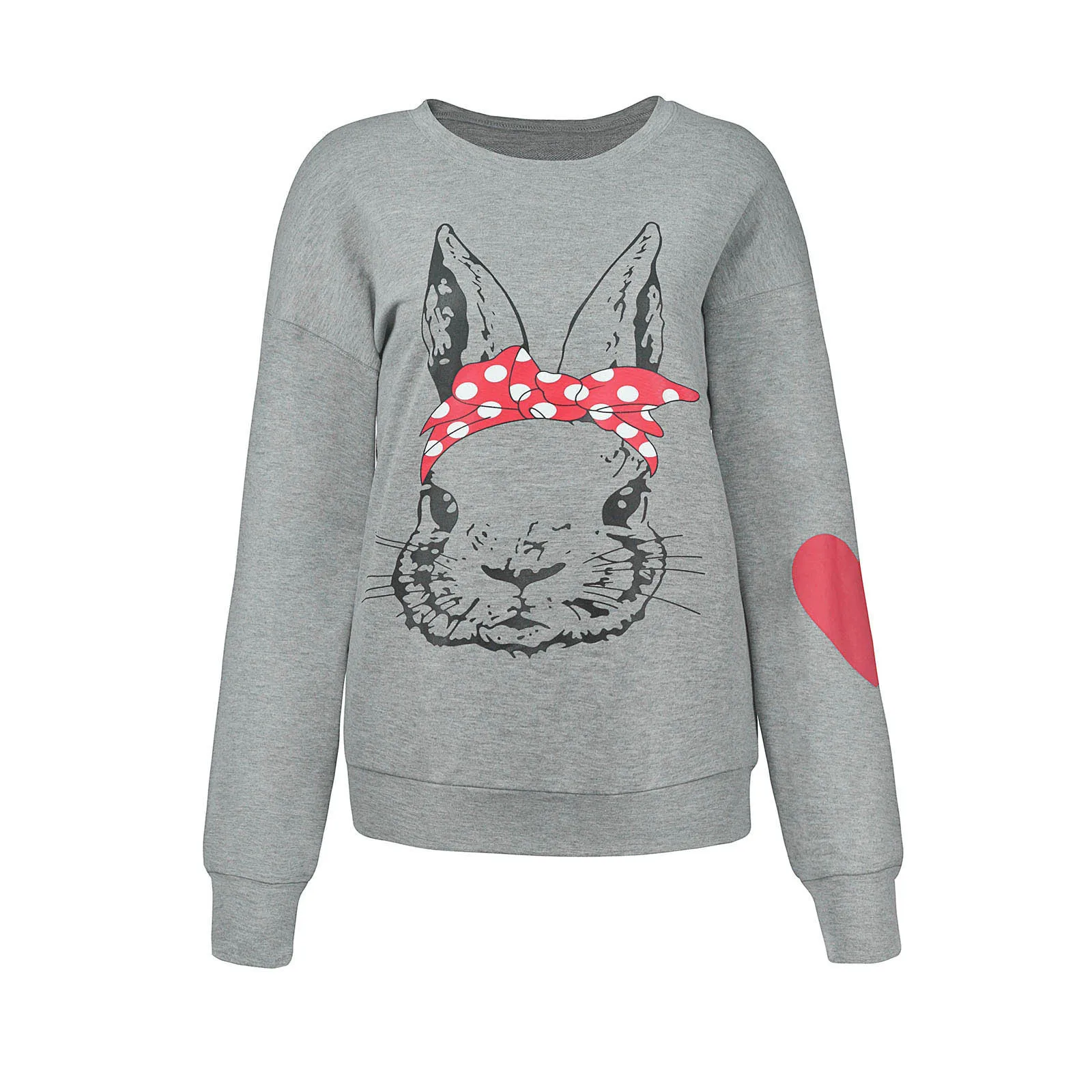 Women Fashion Rabbits Print Hoodie Oversized Long Sleeves Casual Loose Sweatshirts Pullovers Harajuku Antumn Winter Sweatshirt