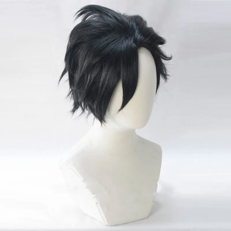 Haikyuu! Kuroo Tetsurou Косплэй короткие черные термостойкие синтетические волосы +