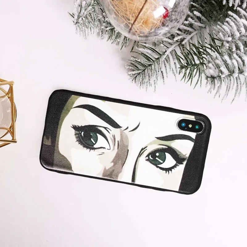 Celebrity Style Applicable iphonexsmax Illustration Eyes 7plus Apple XR Phone Case Soft | Мобильные телефоны и аксессуары