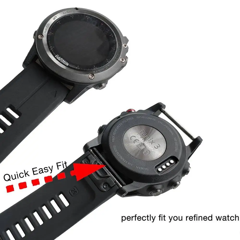 YOOSIDE Fenix 6X браслет 26 мм Quick Fit силиконовые спортивные водонепроницаемые часы ремешок для Garmin Fenix 5X5X Plus/Fenix 3 HR