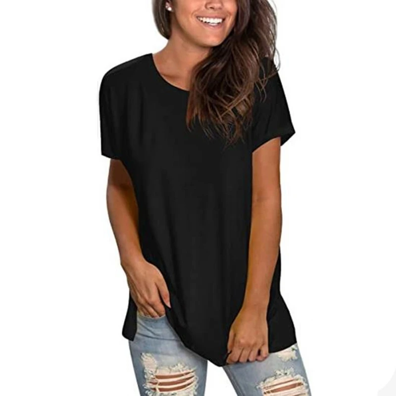

Fashion Women T-Shirt Round Neck Loose Casual Comfortable Short-Sleeved Shirts Summer Tee Shirts Top