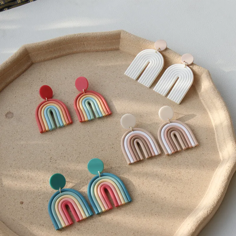 Женские длинные висячие серьги AOMU из керамической глины в Корейском стиле