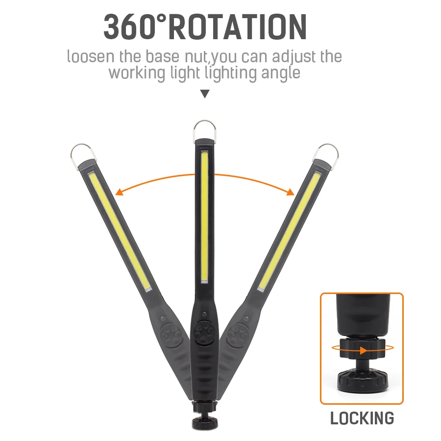 DINGDIAN LED DC3.7V USB перезаряжаемая Рабочая Лампа COB светодиодный фонарик Рабочий