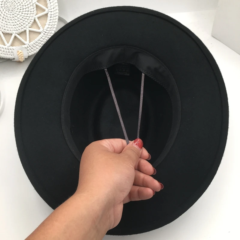 Шерстяная войлочная новая Кепка с сердечками шляпа Джокер черная джазовая mo han