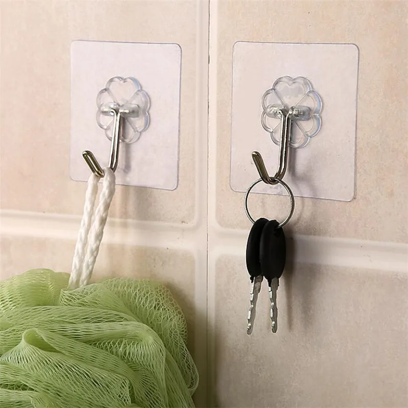 

5Pcs 6x6cm Transparent Strong Self Adhesive Door Wall Hangers Hooks Suction Heavy Load Rack Cup Sucker for Kitchen Bathroom