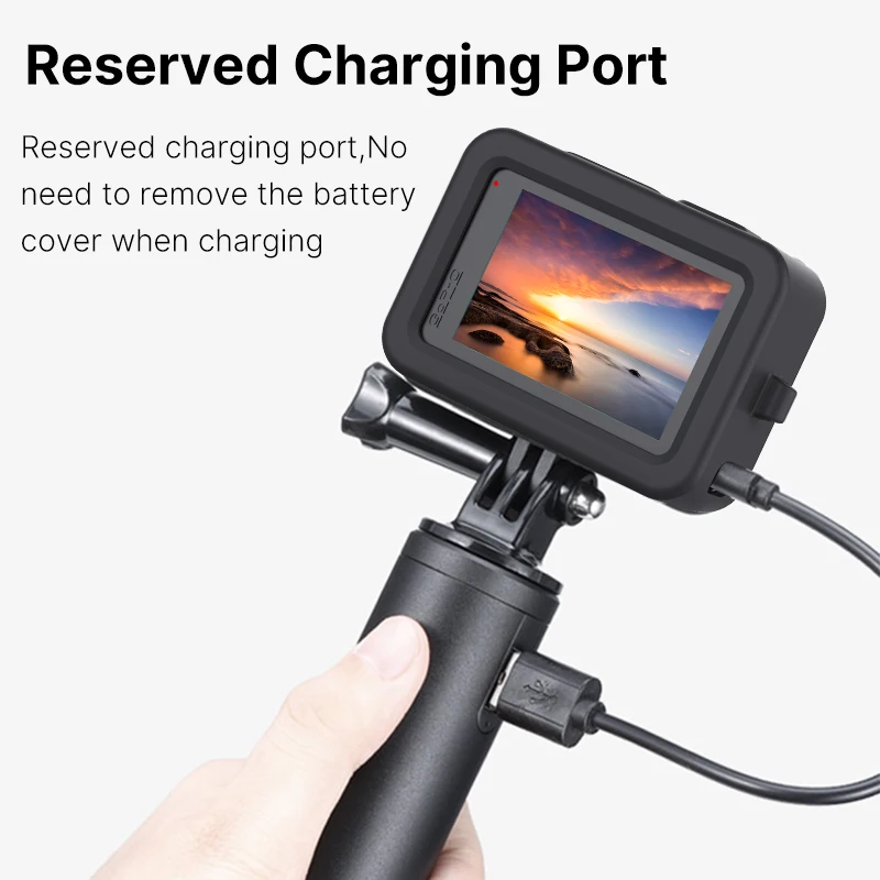 Силиконовый чехол для камеры Ulanzi GoPro 9 10 hero черный защитный с присоской и ремешком