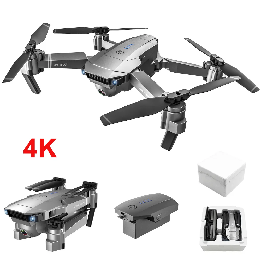4K with foam box SG907 складной gps 5G wifi FPV RC Квадрокоптер с 4 K/1080 P Ультра HD камерой оптическое позиционирование дрона VS SG906 F11 X46G - Цвет: 4K with foam box